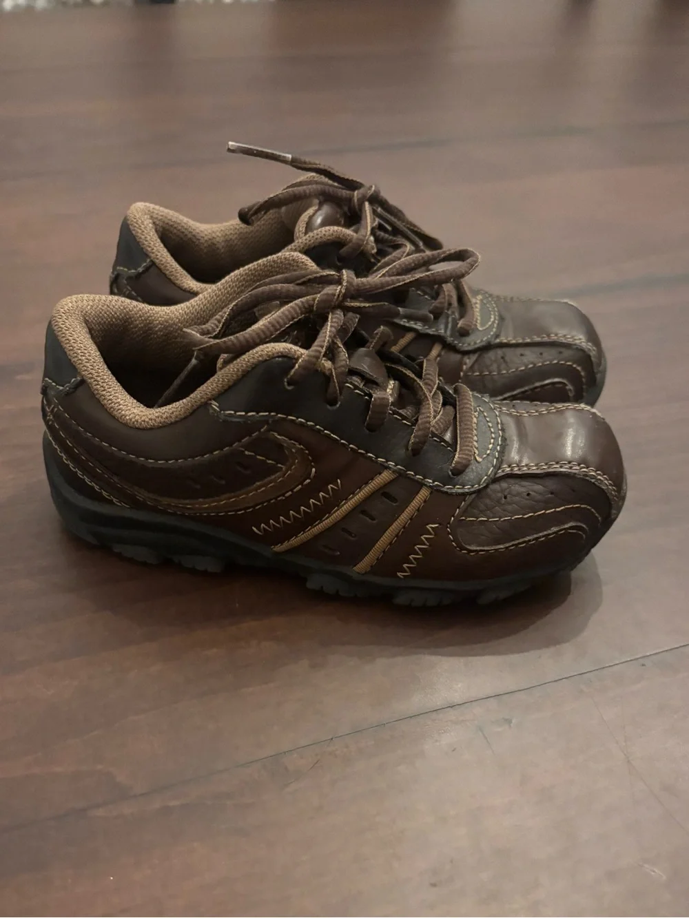 Sperry Top-Slider Clipper LC Brown Kids Lace-Up Leather Shoes Size 8.5 W